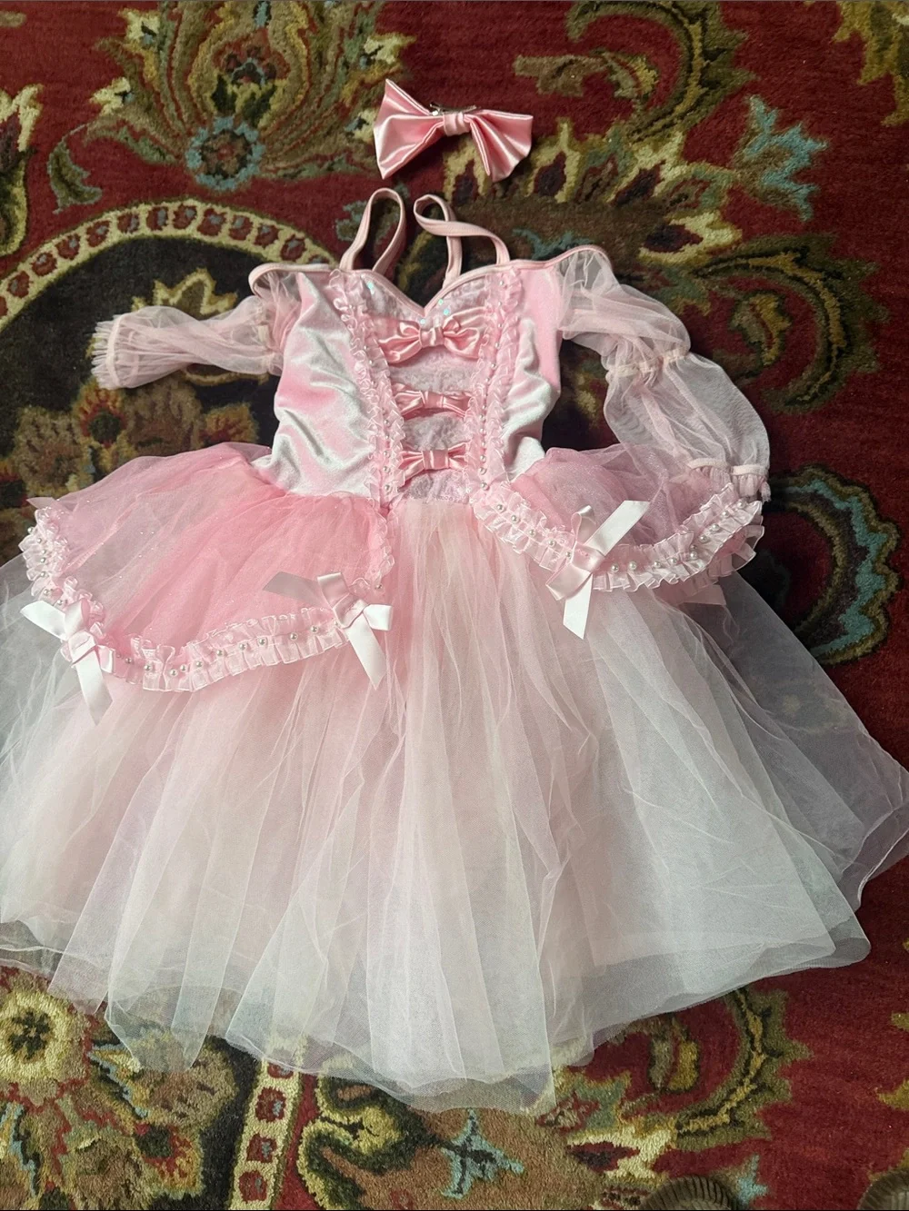 Weissman Pink Tulle Ballet Costume with Bow Headpiece